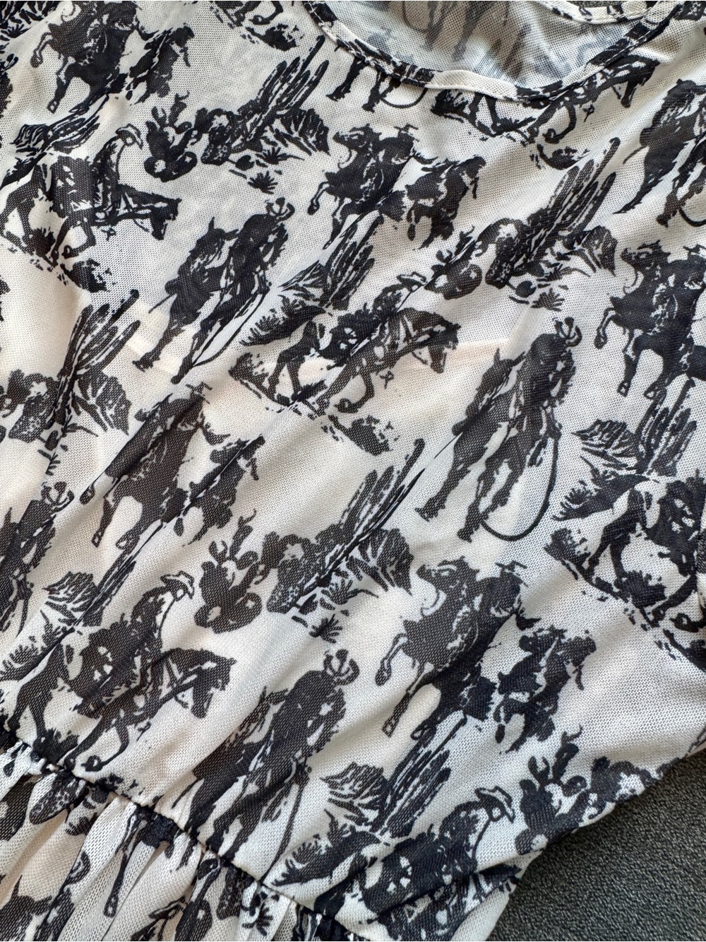 2 Fly Co Cowboy Western Print Mesh Dress NWT - Picture 3 of 11